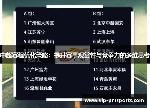 中超赛程优化策略：提升赛事观赏性与竞争力的多维思考